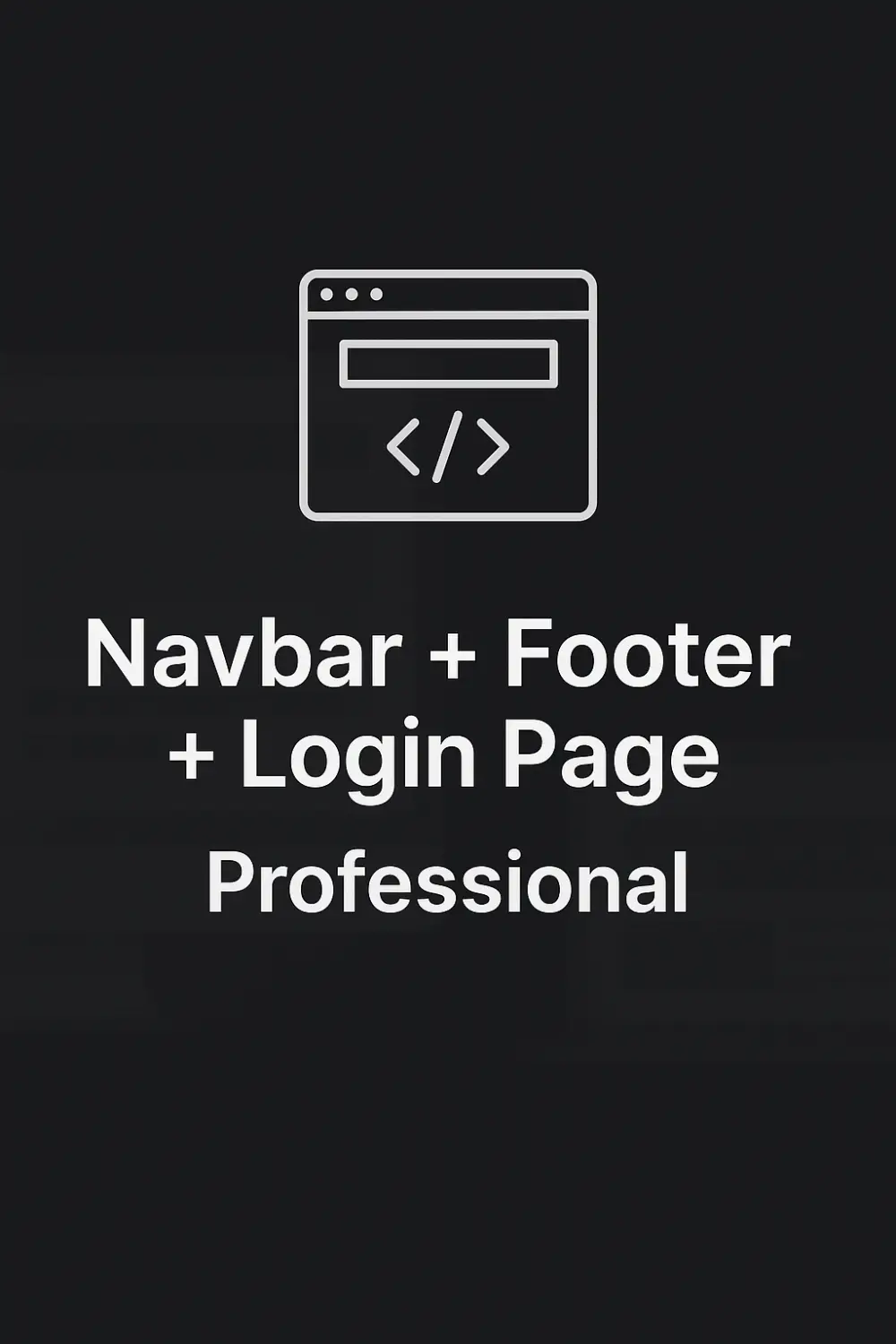 تصميم Navbar وFooter وصفحة تسجيل دخول احترافية متجاوبة لجميع الأجهزة