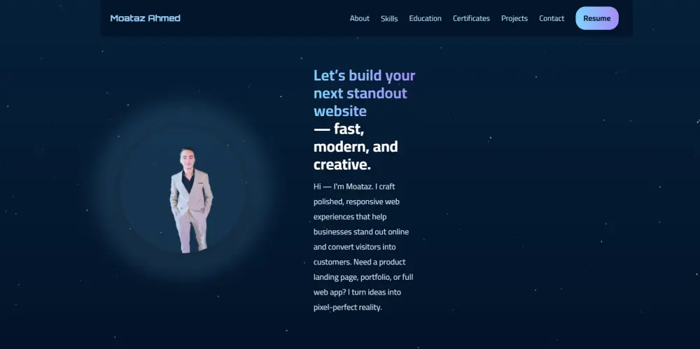 تصميم Portfolio شخصي احترافي يعرض مهاراتك ومشاريعك بطريقة مميزة