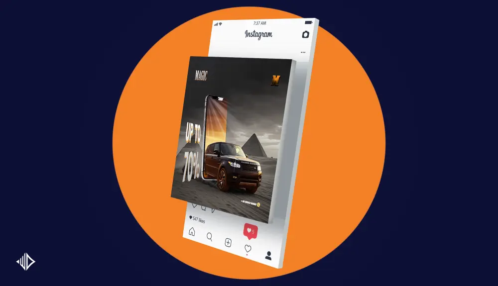 تصميم اعلانات احترافية لانستجرام - بوست