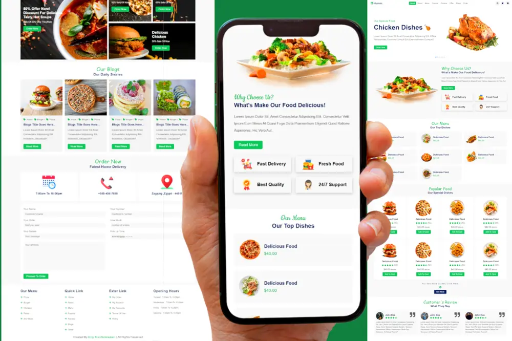 تصميم صفحة ويب احترافية متجاوبة بـ HTML / CSS / JavaScript