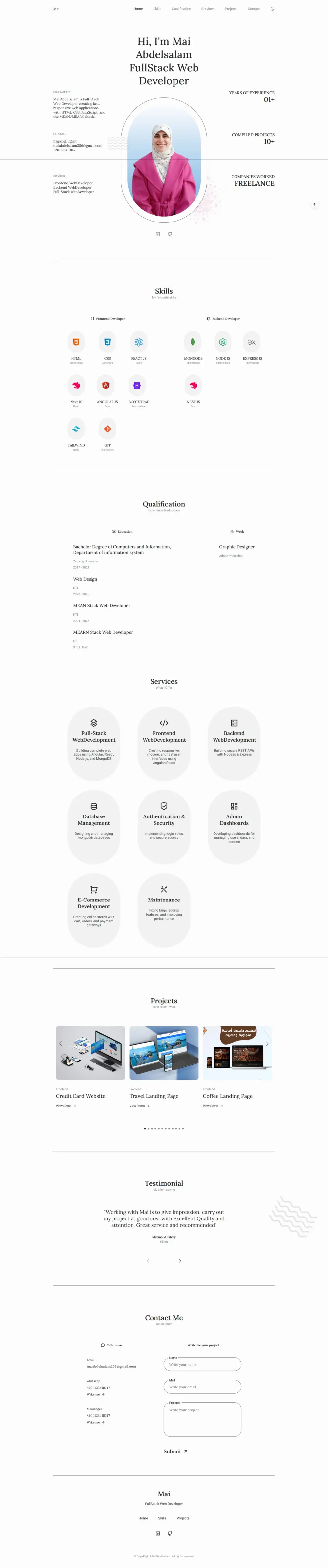 تصميم وتطوير موقع بورتفوليو احترافي متجاوب لعرض أعمالك وخبراتك