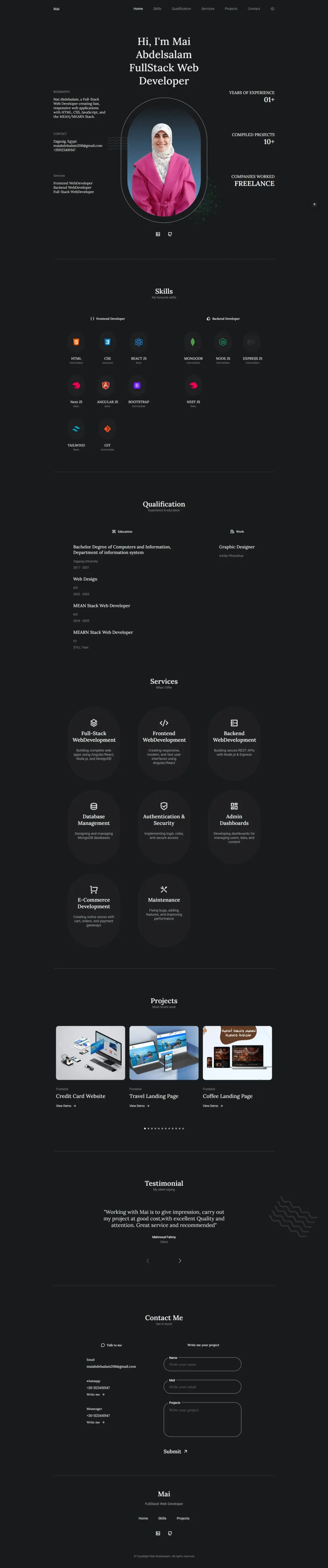 تصميم وتطوير موقع بورتفوليو احترافي متجاوب لعرض أعمالك وخبراتك