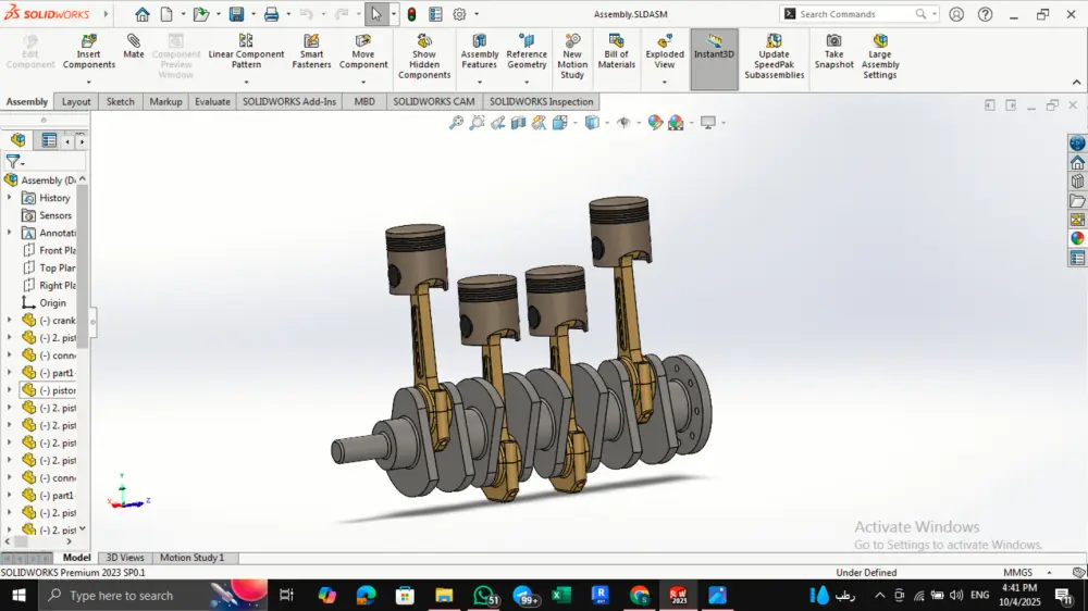 تصميم ميكانيكي ثلاثي الأبعاد بدقة هندسية عالية على SolidWorks