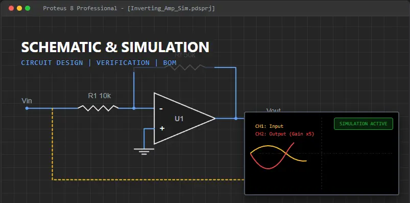 رسم المخططات الهندسية (Schematic) ومحاكاة الدوائر الإلكترونية (Simulation) باستخدام Proteus/Wokwi