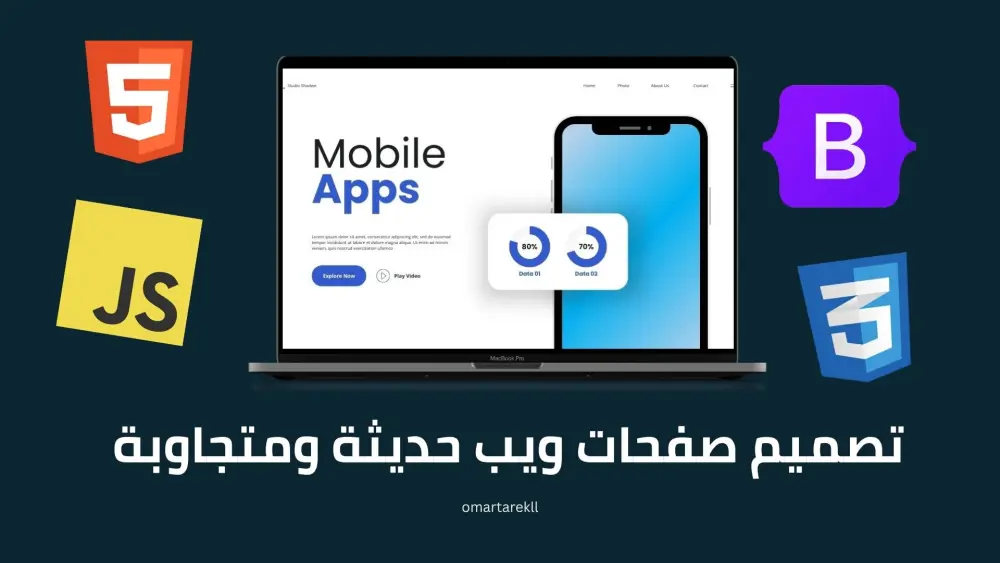 تطوير صفحة ويب ثابتة و متجاوبة مع جميع الشاشات. (Header + 1 Section + Footer) Static