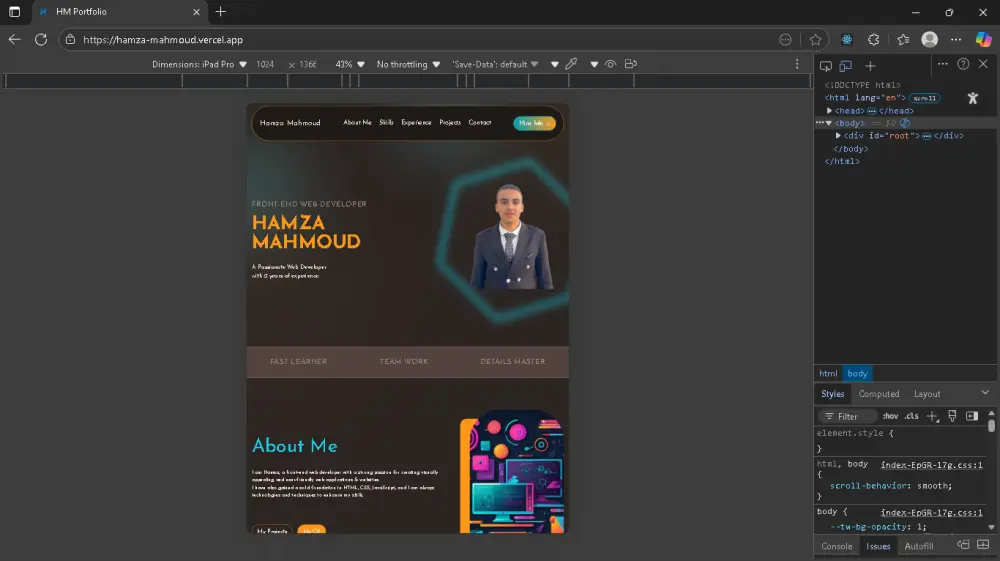 تصميم بورتفوليو شخصي احترافي (Personal Portfolio)