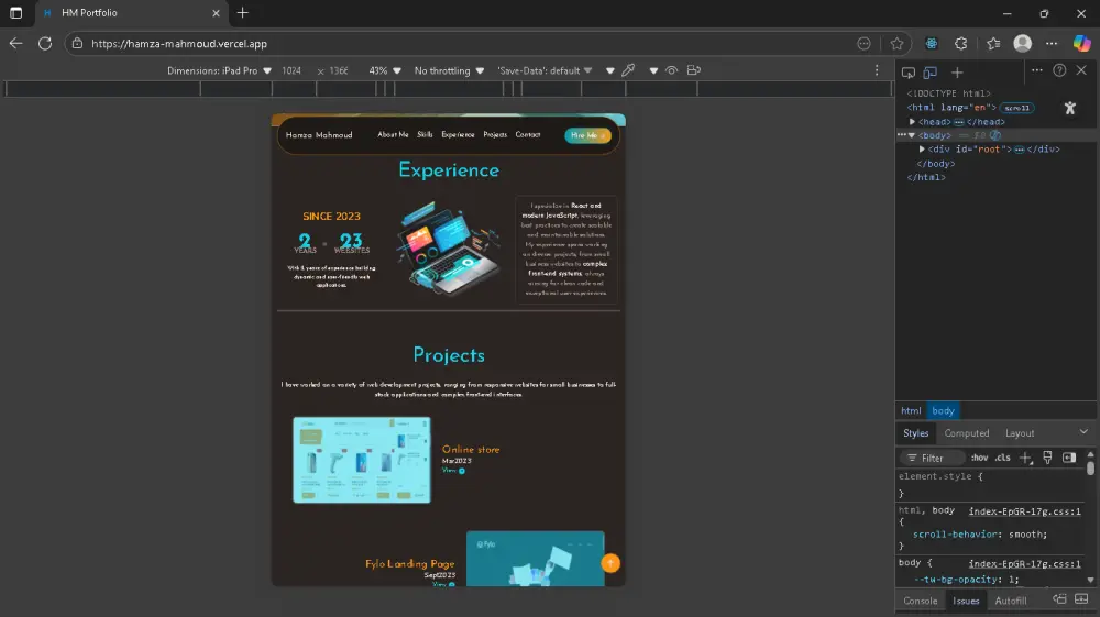 تصميم بورتفوليو شخصي احترافي (Personal Portfolio)