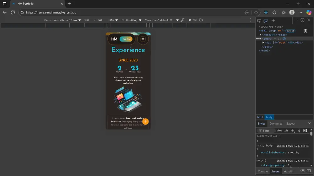 تصميم بورتفوليو شخصي احترافي (Personal Portfolio)
