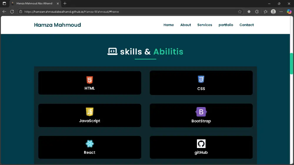 تصميم بورتفوليو شخصي احترافي (Personal Portfolio)