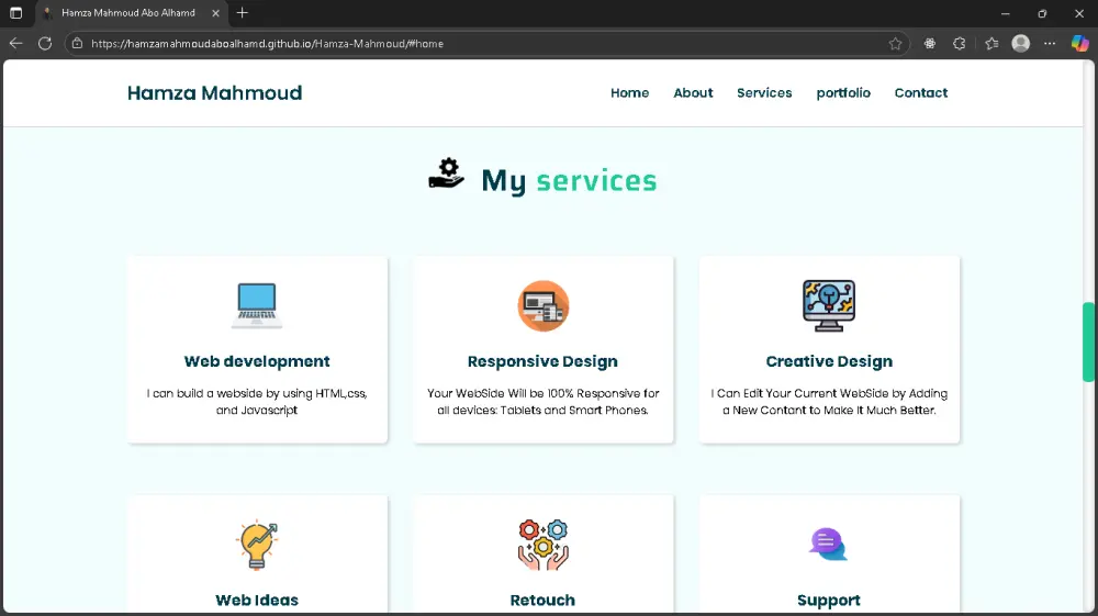 تصميم بورتفوليو شخصي احترافي (Personal Portfolio)