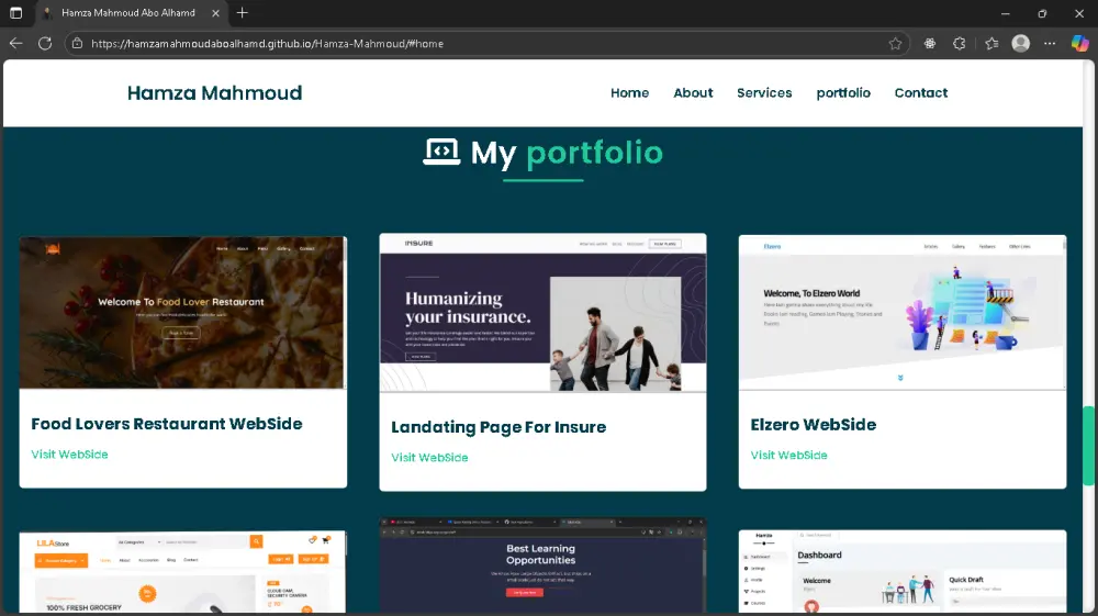 تصميم بورتفوليو شخصي احترافي (Personal Portfolio)