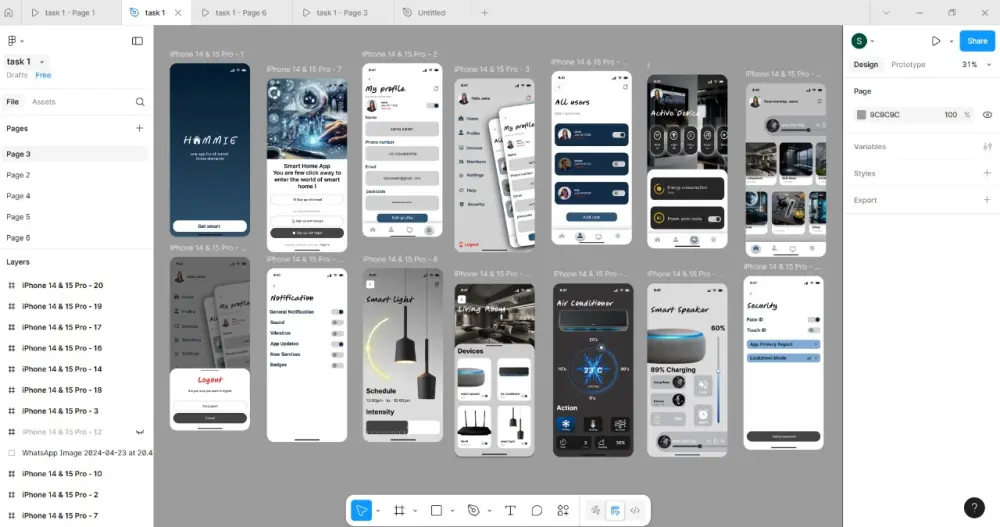 تصميم واجهات تطبيقات احترافية بتجربة مستخدم مميزة (UI/UX)