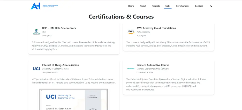 تصميم صفحة بورتفوليو احترافية بالـ HTML / CSS / JavaScript