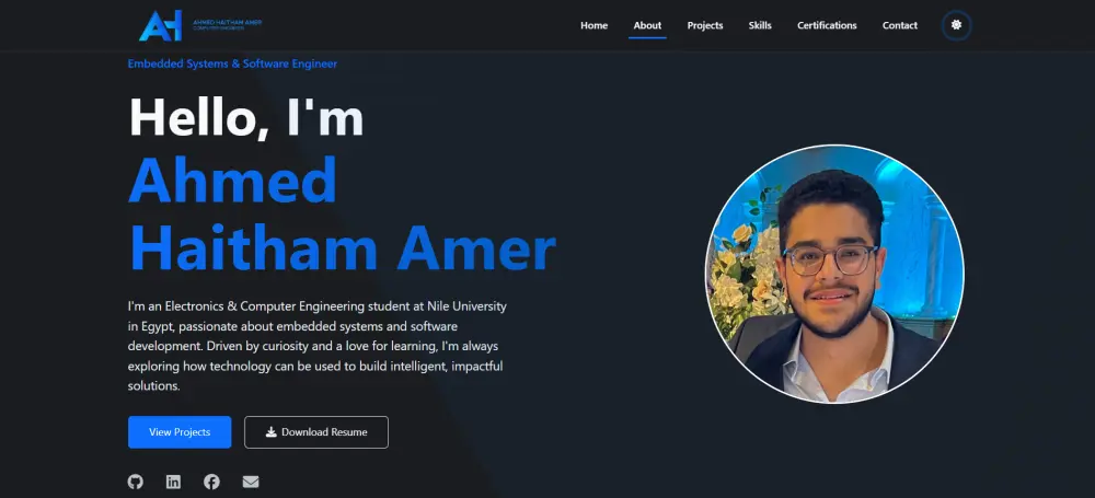 تصميم صفحة بورتفوليو احترافية بالـ HTML / CSS / JavaScript