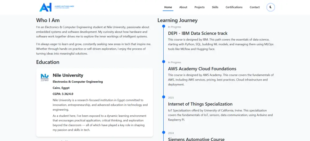 تصميم صفحة بورتفوليو احترافية بالـ HTML / CSS / JavaScript