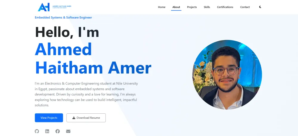 تصميم صفحة بورتفوليو احترافية بالـ HTML / CSS / JavaScript