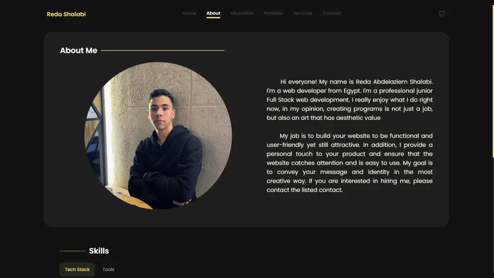 بورتفوليو شخصي احترافي ومتجاوب بـ HTML, Tailwind,Vue