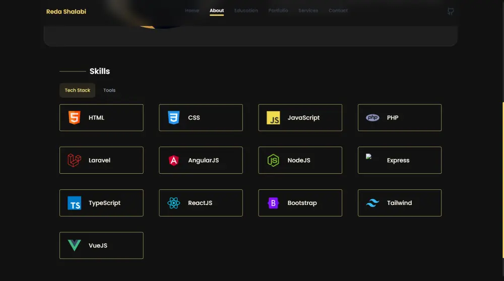 بورتفوليو شخصي احترافي ومتجاوب بـ HTML, Tailwind,Vue