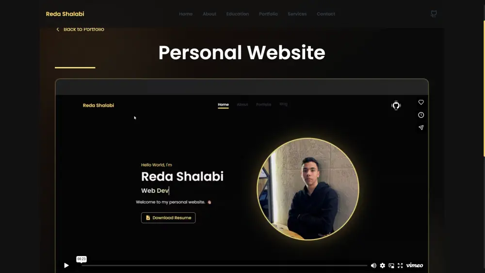 بورتفوليو شخصي احترافي ومتجاوب بـ HTML, Tailwind,Vue