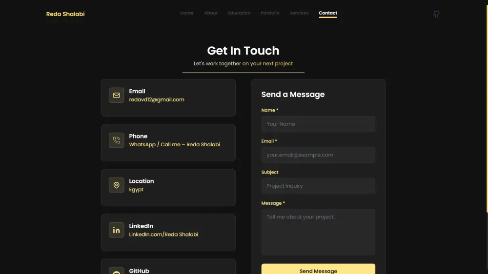 بورتفوليو شخصي احترافي ومتجاوب بـ HTML, Tailwind,Vue
