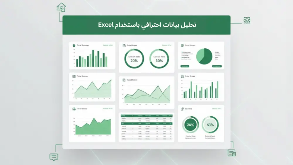 تحليل البيانات وتصميم لوحة تحكم (Dashboard) احترافية باستخدام Excel