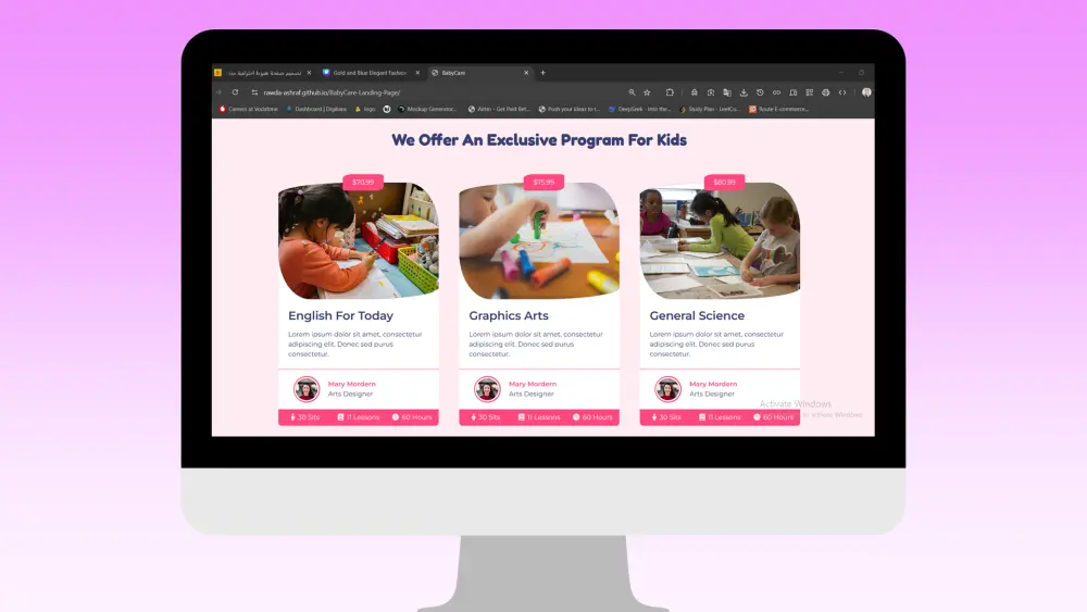 تصميم صفحة هبوط احترافية متجاوبة بـ HTML وCSS وBootstrap