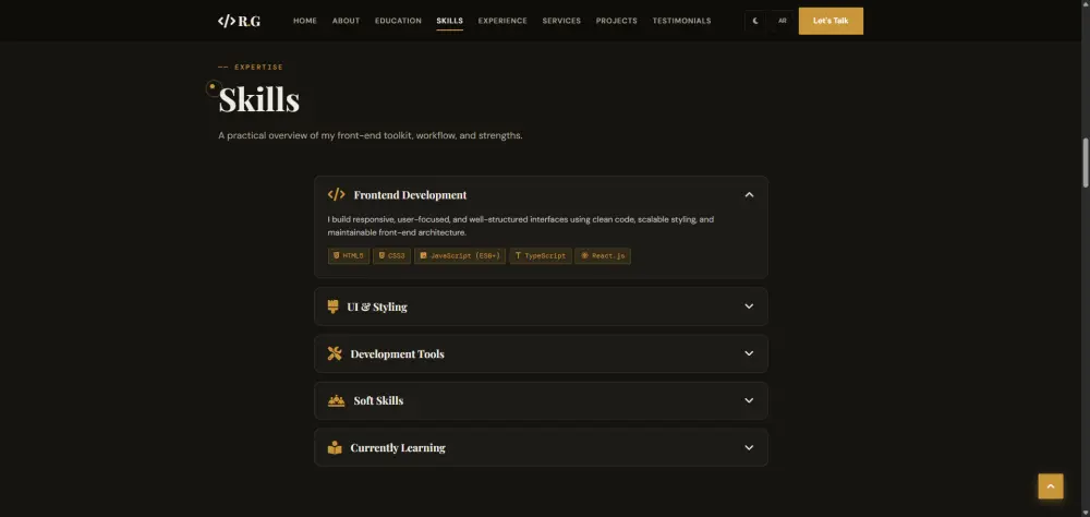 تصميم وتطوير Portfolio Website احترافي لعرض أعمالك ومهاراتك