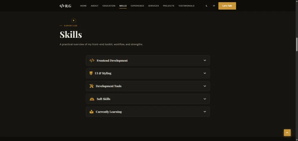 تصميم وتطوير Portfolio Website احترافي لعرض أعمالك ومهاراتك
