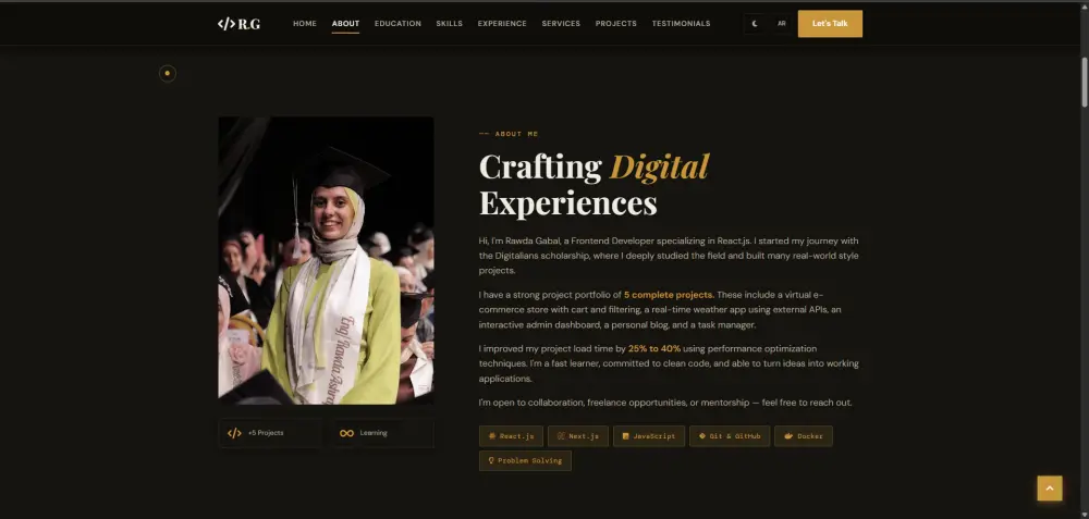 تصميم وتطوير Portfolio Website احترافي لعرض أعمالك ومهاراتك