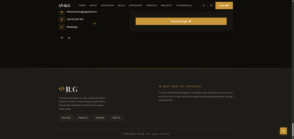 تصميم وتطوير Portfolio Website احترافي لعرض أعمالك ومهاراتك