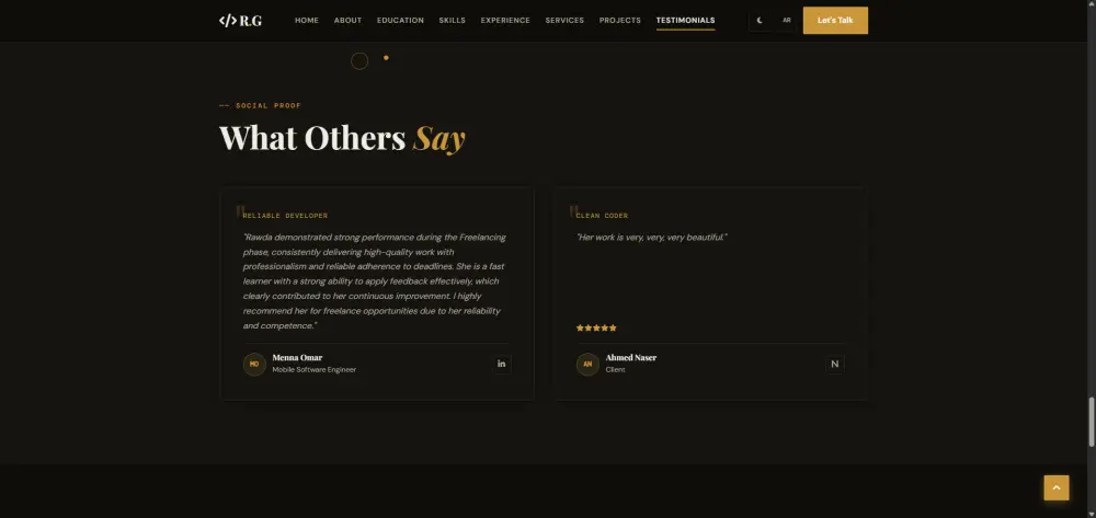 تصميم وتطوير Portfolio Website احترافي لعرض أعمالك ومهاراتك