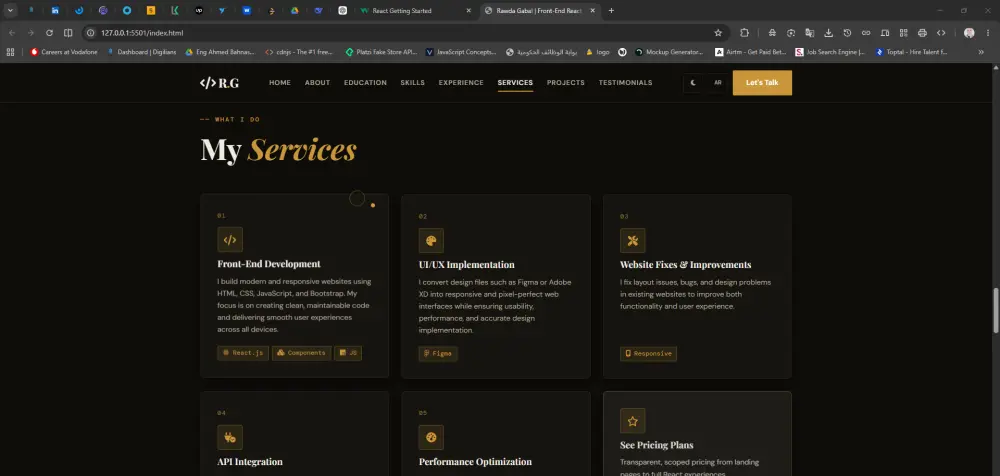 تصميم وتطوير Portfolio Website احترافي لعرض أعمالك ومهاراتك