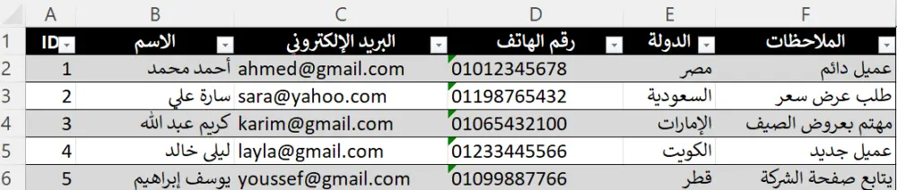 خدمة إدخال بيانات في Excel أو Word