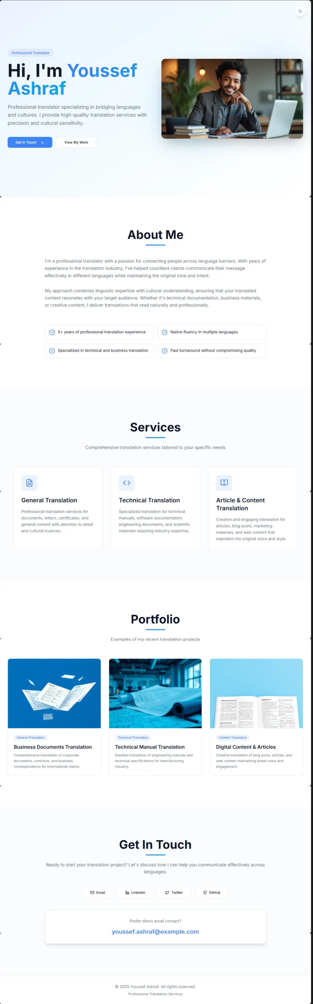 موقع بورتفوليو شخصي احترافي -  Portfolio Website