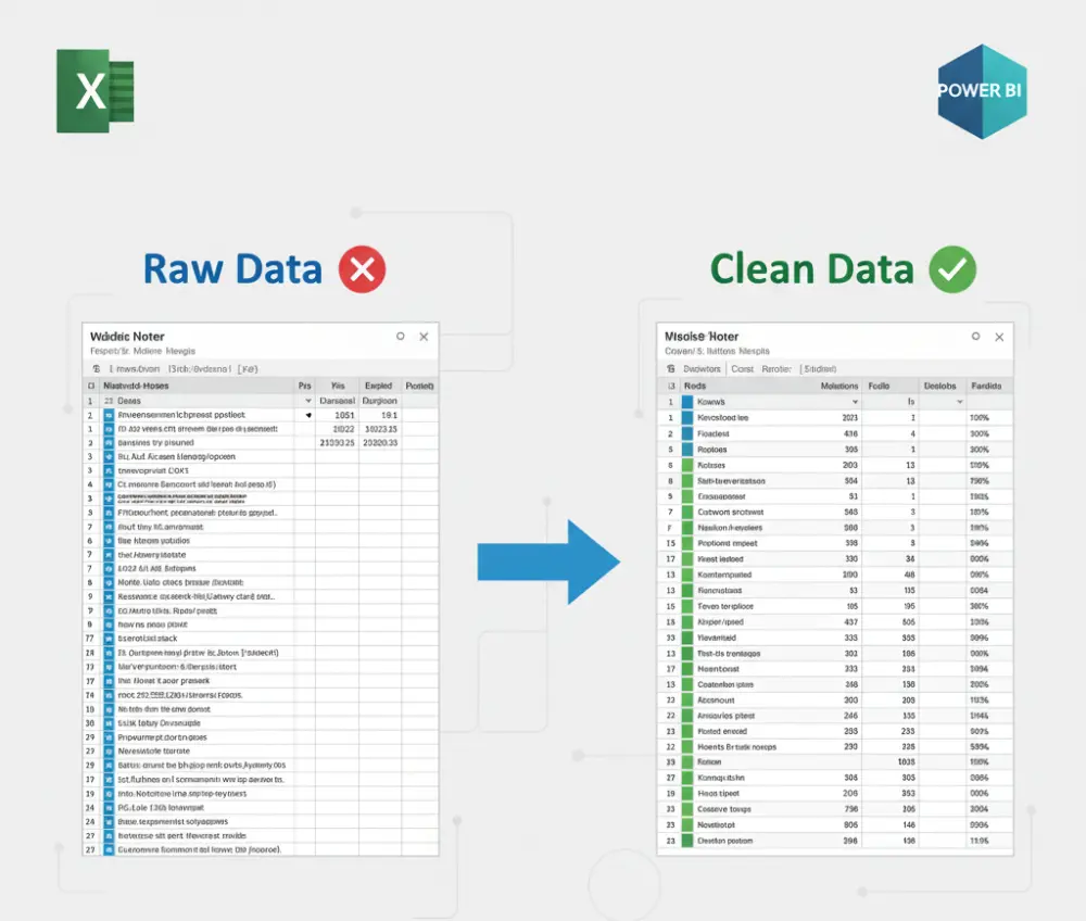 تنظيف وتنظيم البيانات وتحويلها إلى تقارير جاهزة للتحليل