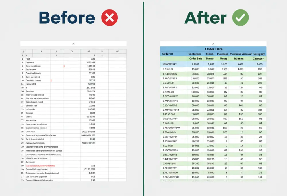 تنظيف وتنظيم البيانات وتحويلها إلى تقارير جاهزة للتحليل