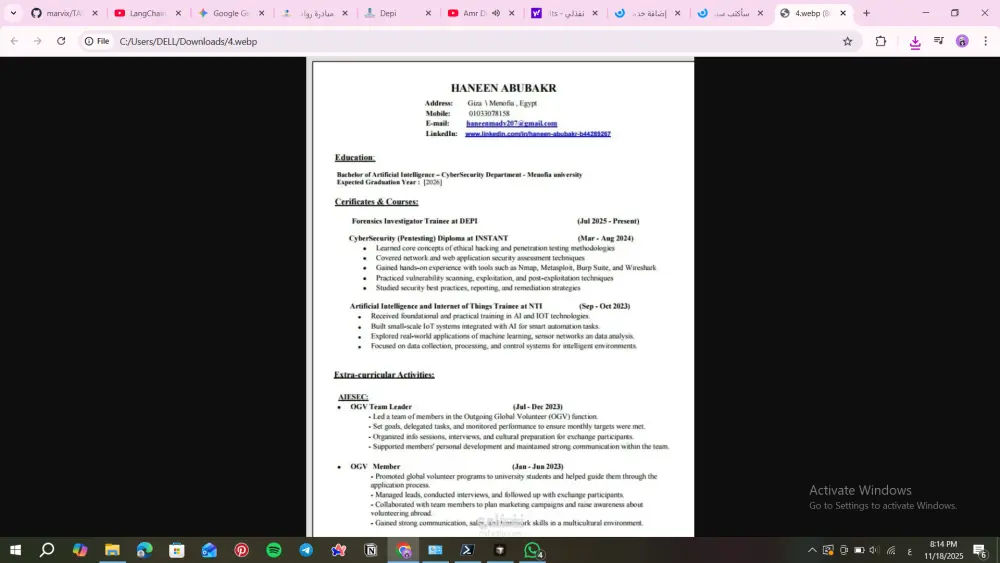 سأكتب سيرتك الذاتية باللغة الإنجليزية أو العربية باحترافية