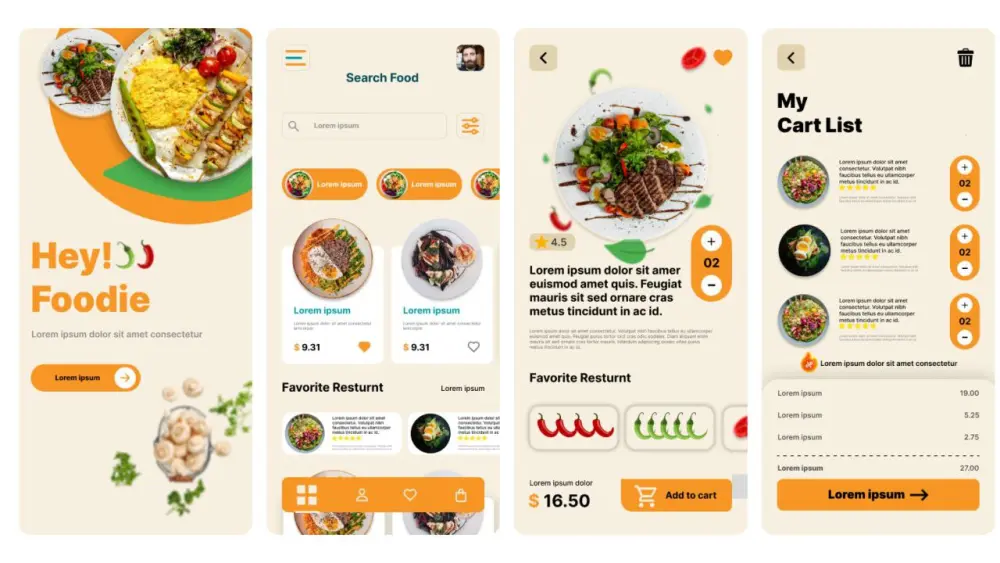 تصميم واجهات وتجربة مستخدم احترافية عدد اربع صفحات لتطبيقات الويب والموبايل