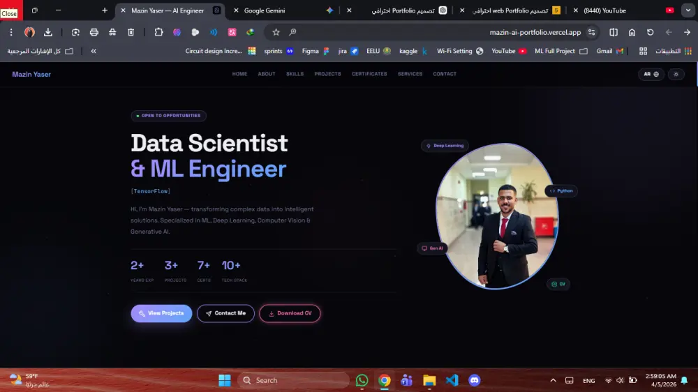 تصميم وبناء معرض أعمال (Portfolio) احترافي وشامل