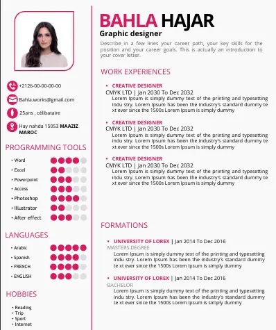 تصميم وكتابة سيرة ذاتية احترافية تدعم نظام ATS