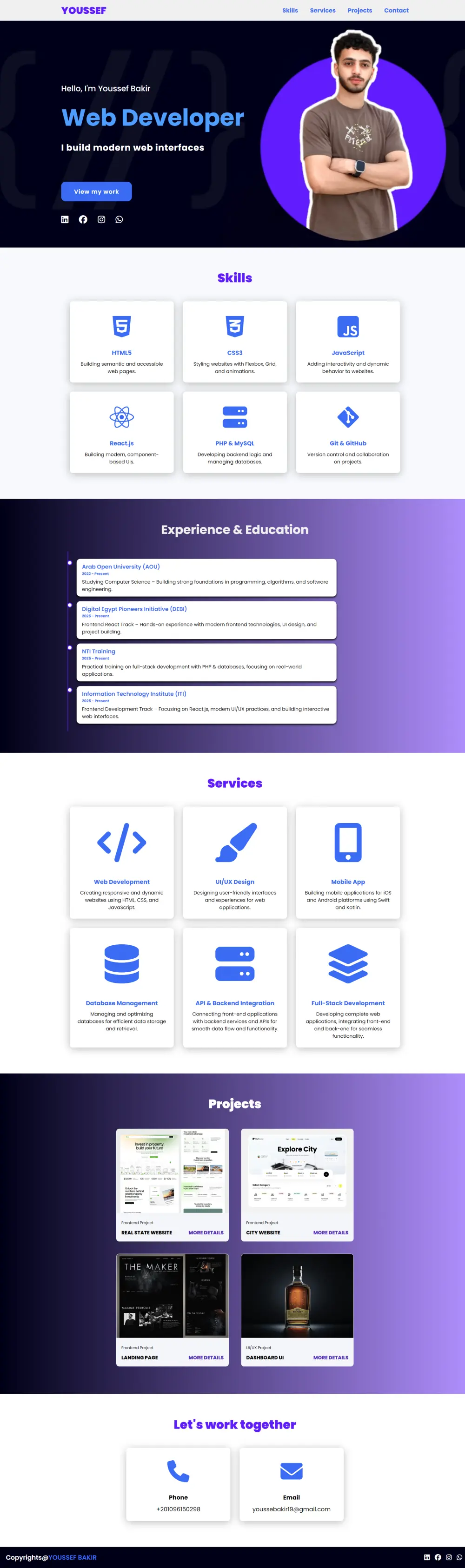 تصميم واجهة موقع احترافية وعصرية باستخدام HTML,CSS, js,react