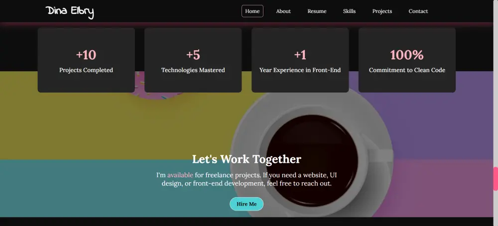 تصميم وبرمجة موقع شخصي (Portfolio) بسيط ومتجاوب باستخدام HTML وCSS وJavaScript