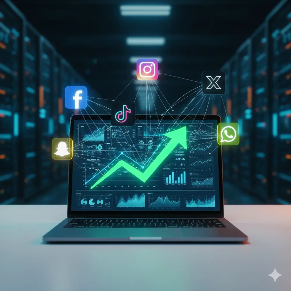 اعلانات فيسبوك , وانستجرام , وتيك توك , وسناب شات , واتساب , اكس ( تويتر سابقا )