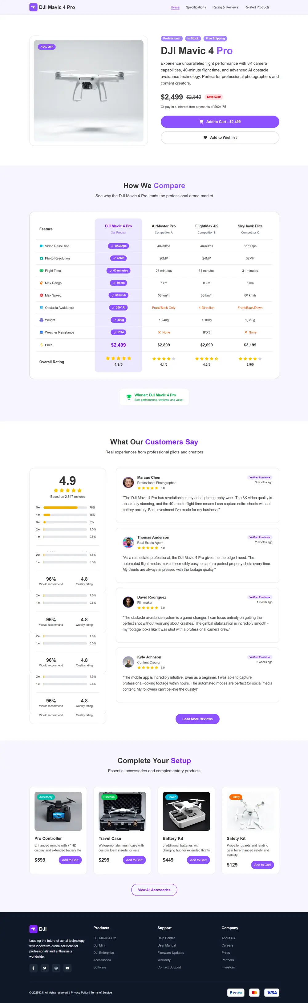 سأقوم ببرمجة صفحة هبوط (Landing Page) احترافية ومتجاوبة لمشروعك