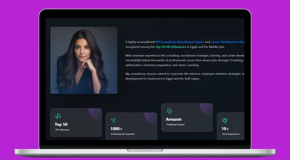 تصميم وبناء بورتفوليو شخصي احترافي ومعرض اعمال أونلاين