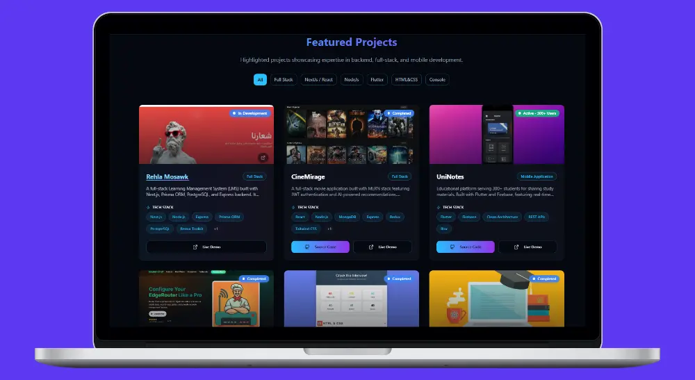 تصميم وبناء بورتفوليو شخصي احترافي ومعرض اعمال أونلاين