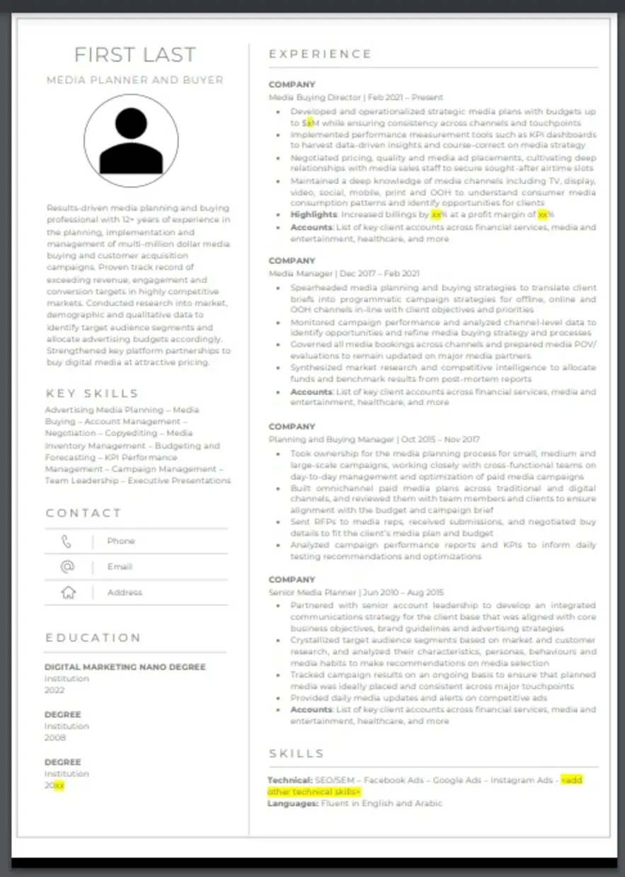 سيرة ذاتية احترافية وخطاب تقديم