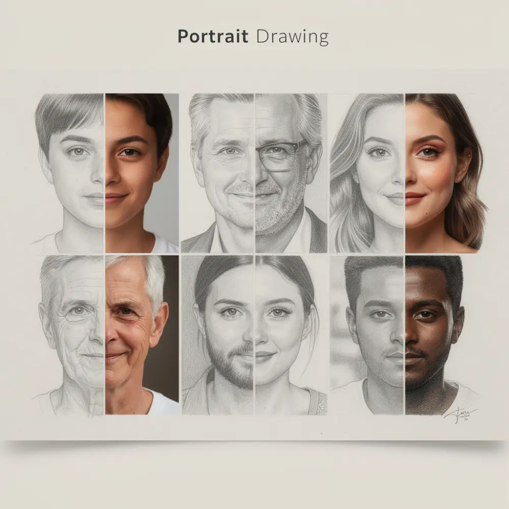 رسم صور شخصية بالرصاص بجودة عالية واحترافية