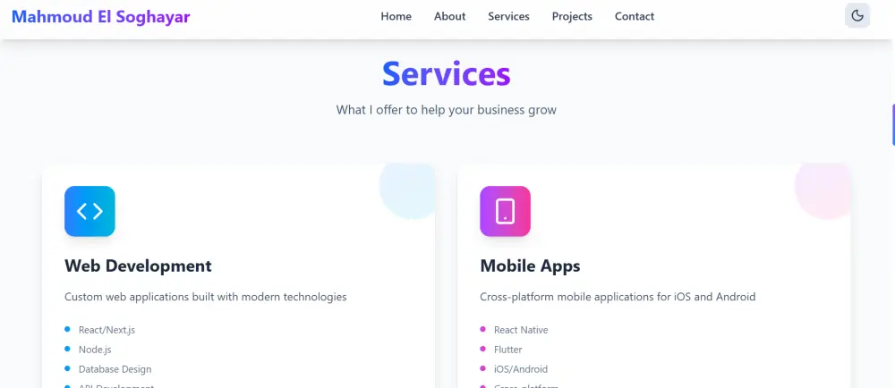 تصميم وبرمجة موقع معرض أعمال (Portfolio) احترافي ومتجاوب