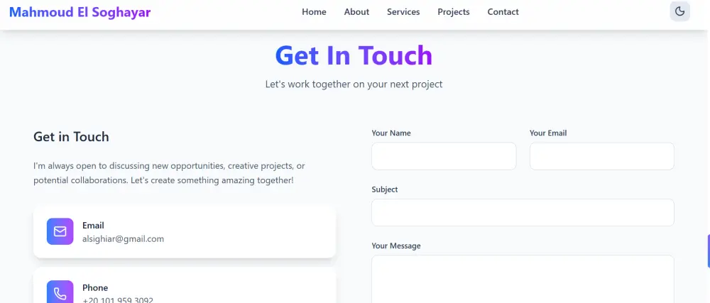 تصميم وبرمجة موقع معرض أعمال (Portfolio) احترافي ومتجاوب